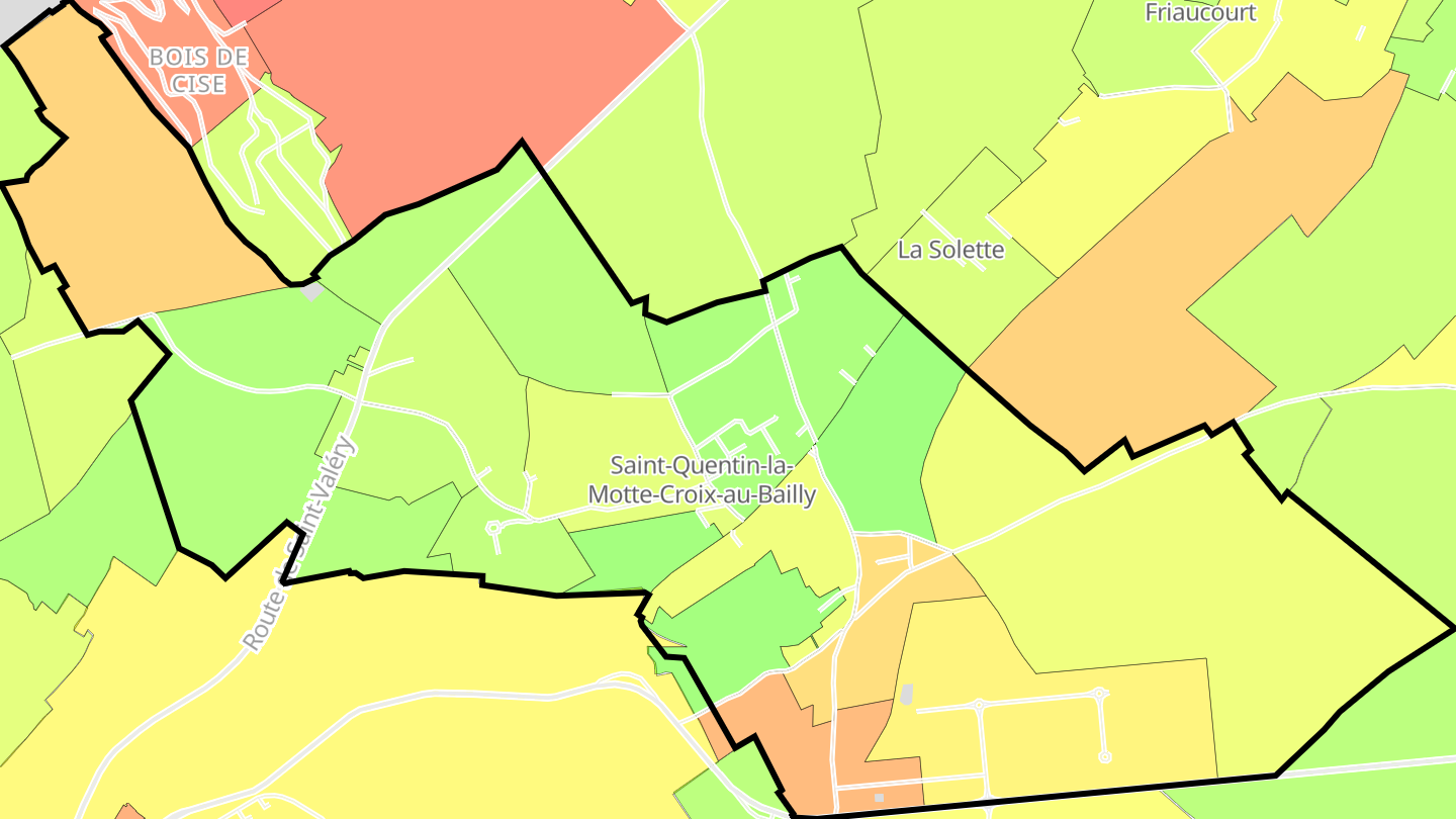 Carte des prix de l'immobilier Saint-Quentin-la-Motte-Croix-au-Bailly