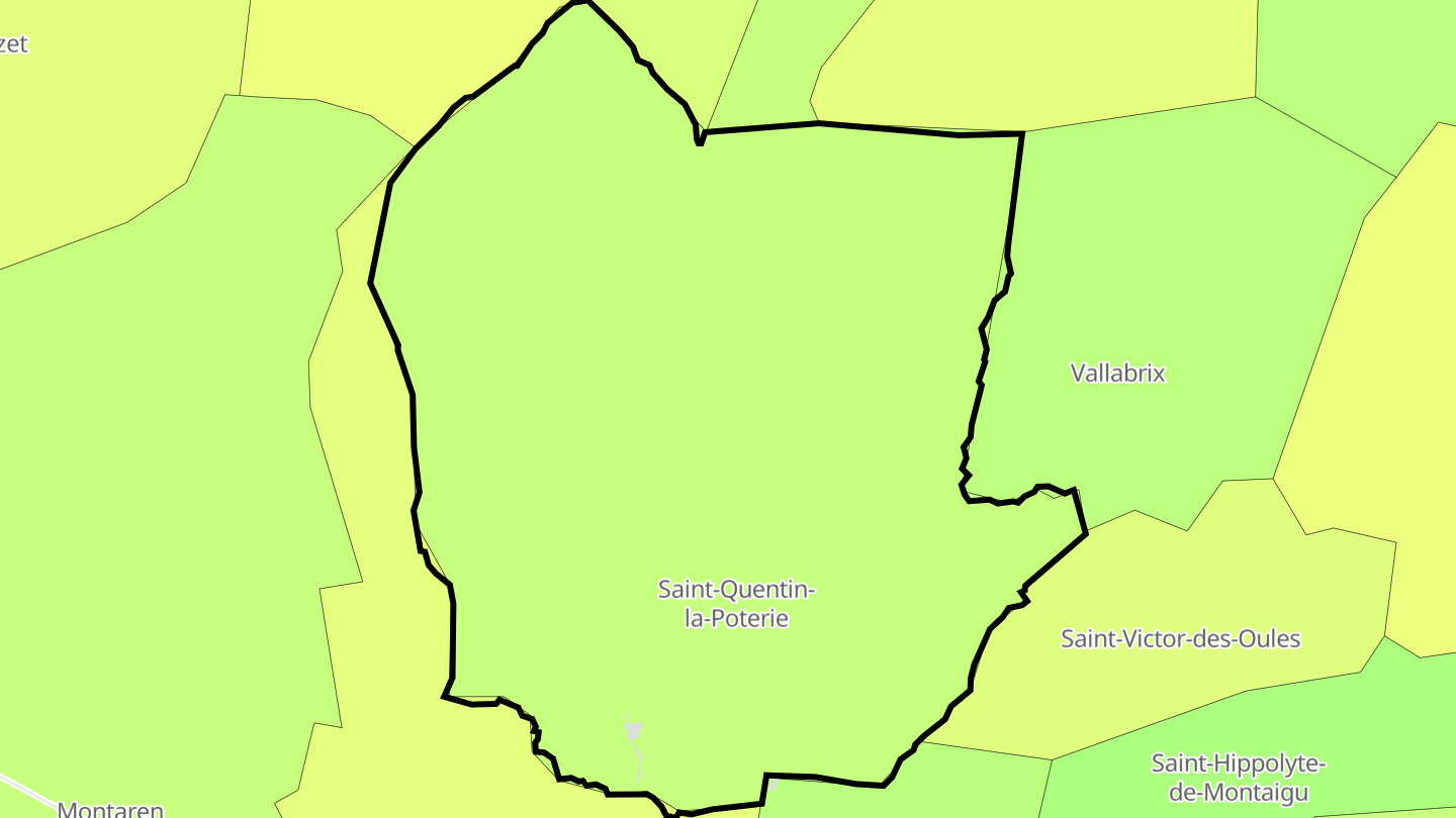 Carte des prix de l'immobilier Saint-Quentin-la-Poterie