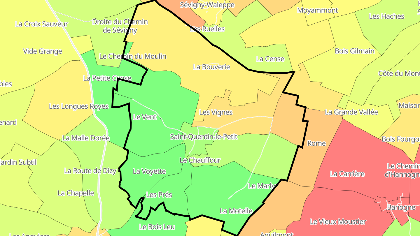 Carte des prix de l'immobilier Saint-Quentin-le-Petit