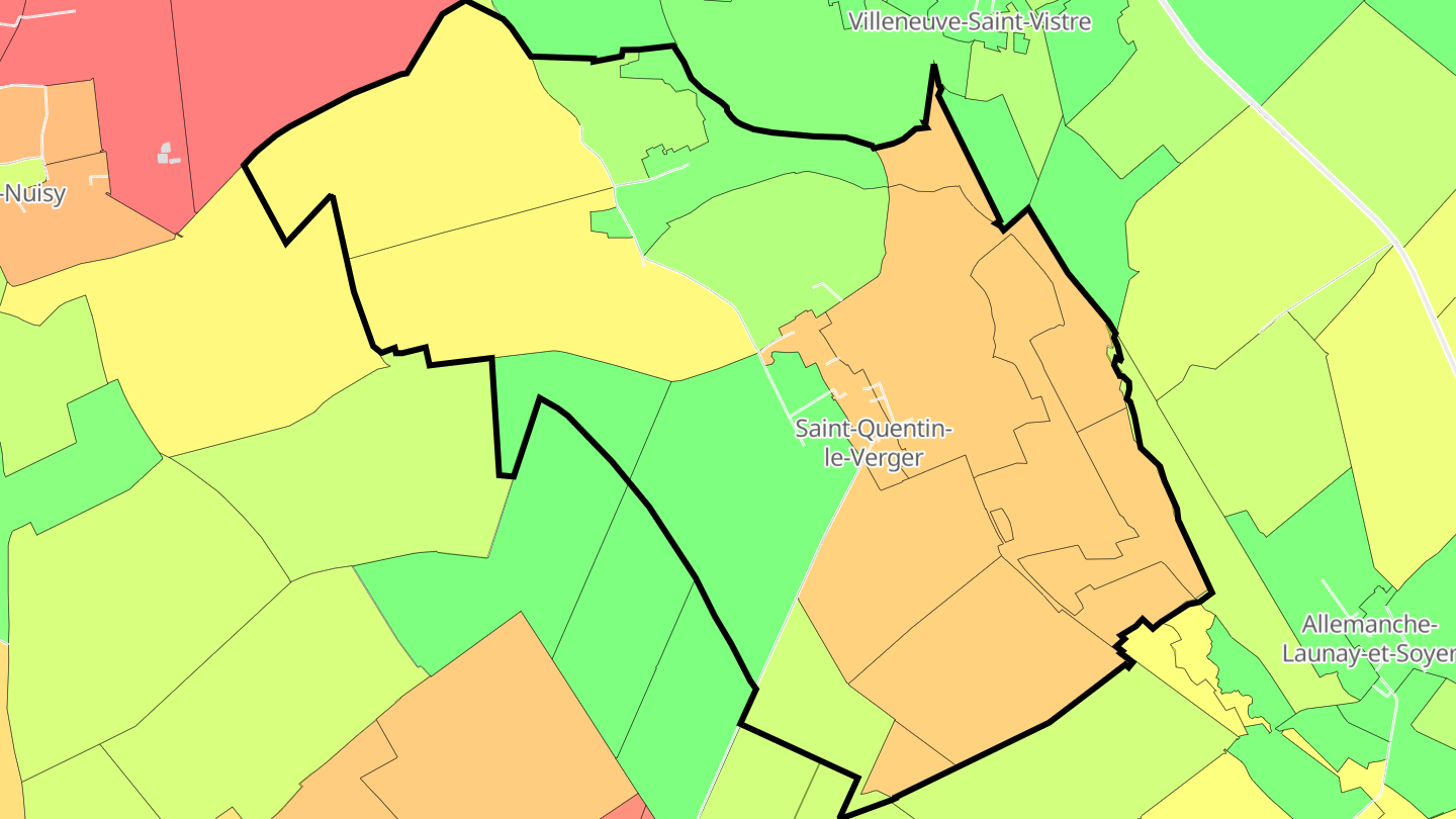Carte des prix de l'immobilier Saint-Quentin-le-Verger
