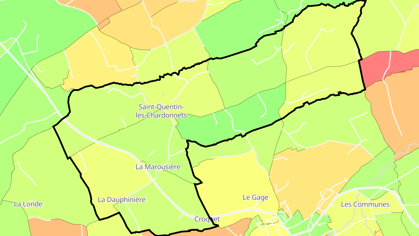 Carte des prix de l'immobilier Saint-Quentin-les-Chardonnets