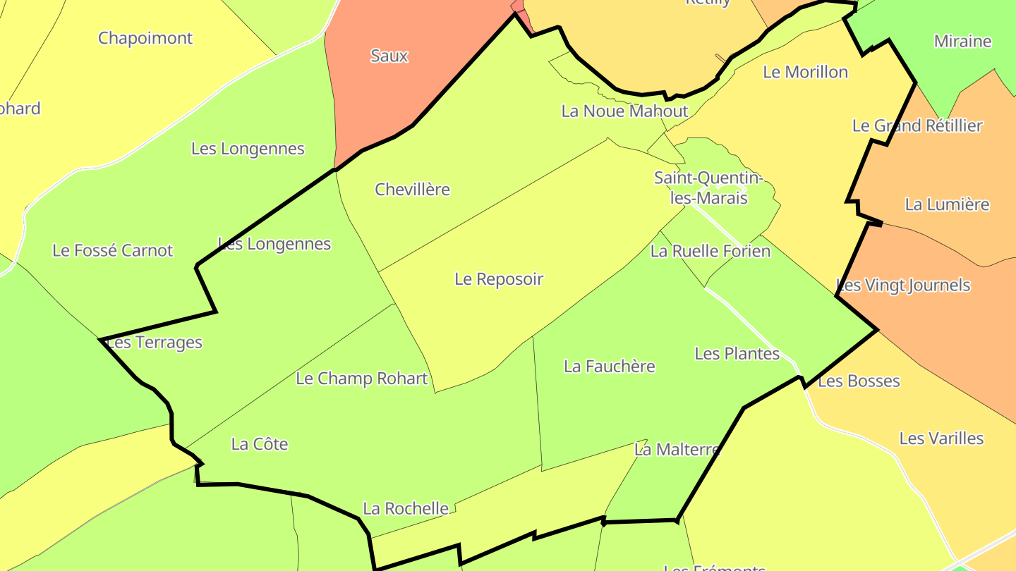 Carte des prix de l'immobilier Saint-Quentin-les-Marais