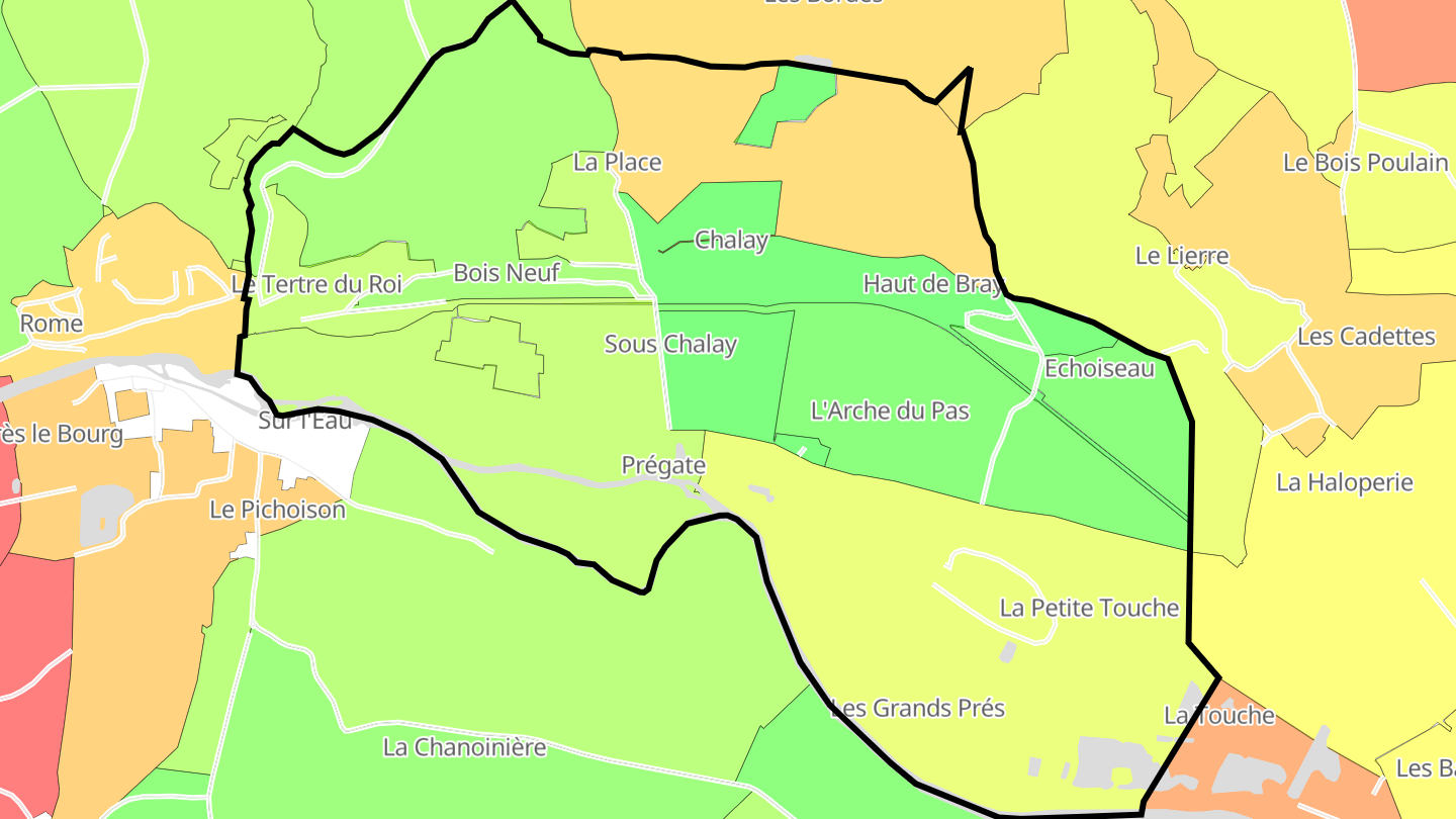Carte des prix de l'immobilier Saint-Quentin-les-Troo
