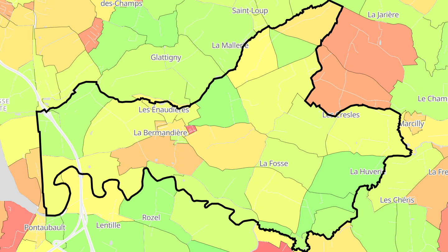Carte des prix de l'immobilier Saint-Quentin-sur-le-Homme