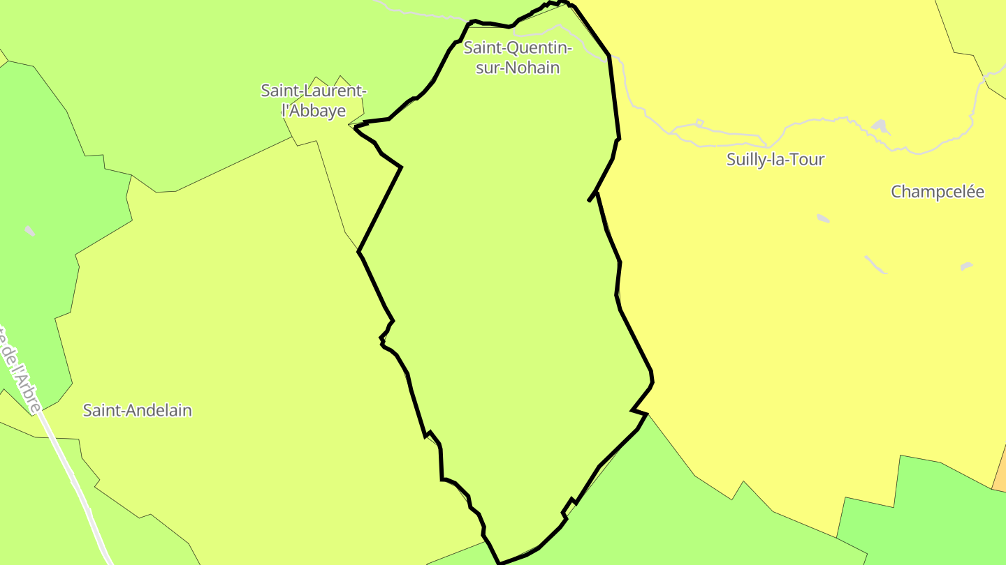 Carte des prix de l'immobilier Saint-Quentin-sur-Nohain