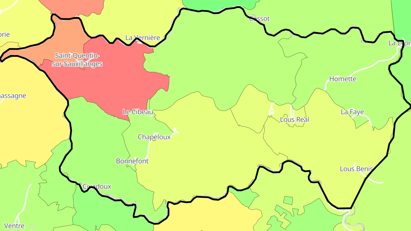 Carte des prix de l'immobilier Saint-Quentin-sur-Sauxillanges