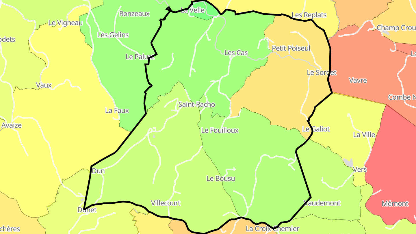 Carte des prix de l'immobilier Saint-Racho