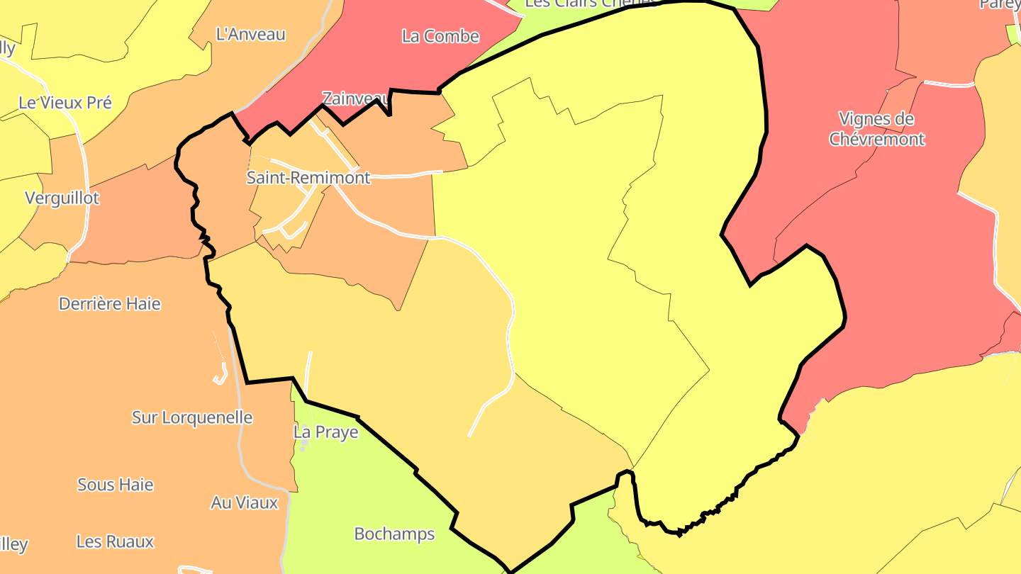 Carte des prix de l'immobilier Saint-Remimont