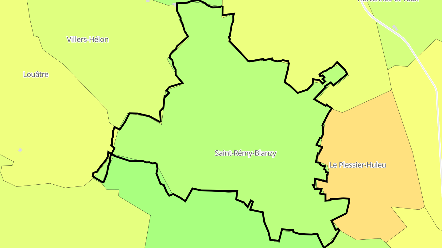 Carte des prix de l'immobilier Saint-Rémy-Blanzy