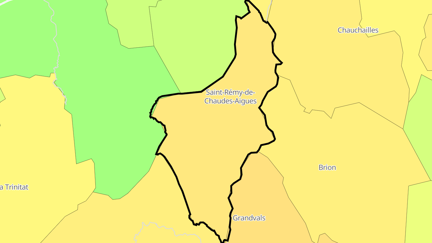 Carte des prix de l'immobilier Saint-Rémy-de-Chaudes-Aigues