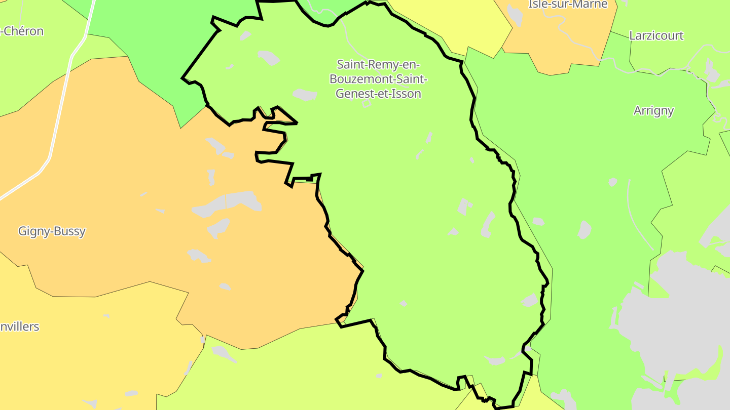 Carte des prix de l'immobilier Saint-Remy-en-Bouzemont-Saint-Genest-et-Isson