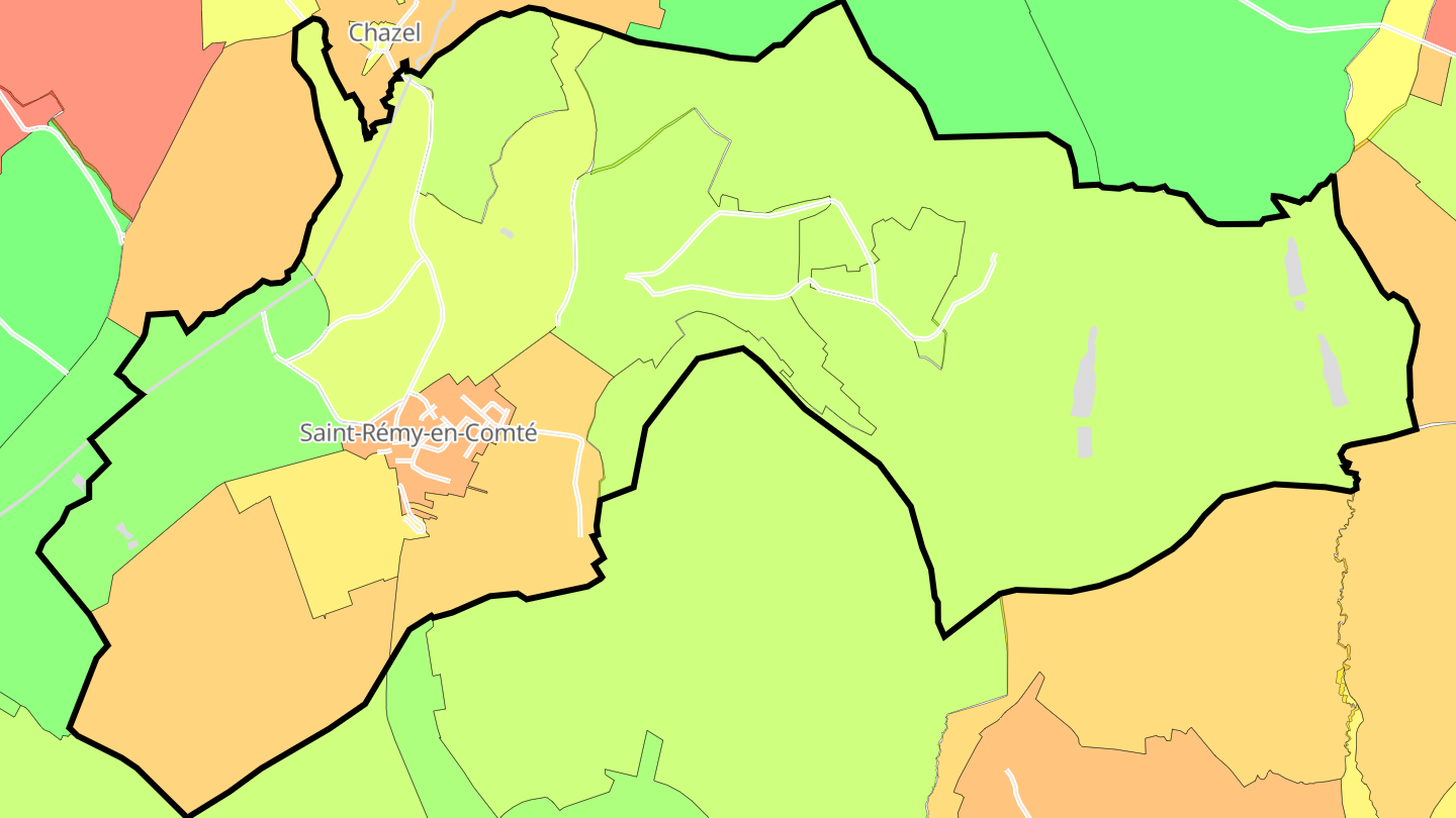Carte des prix de l'immobilier Saint-Rémy-en-Comté