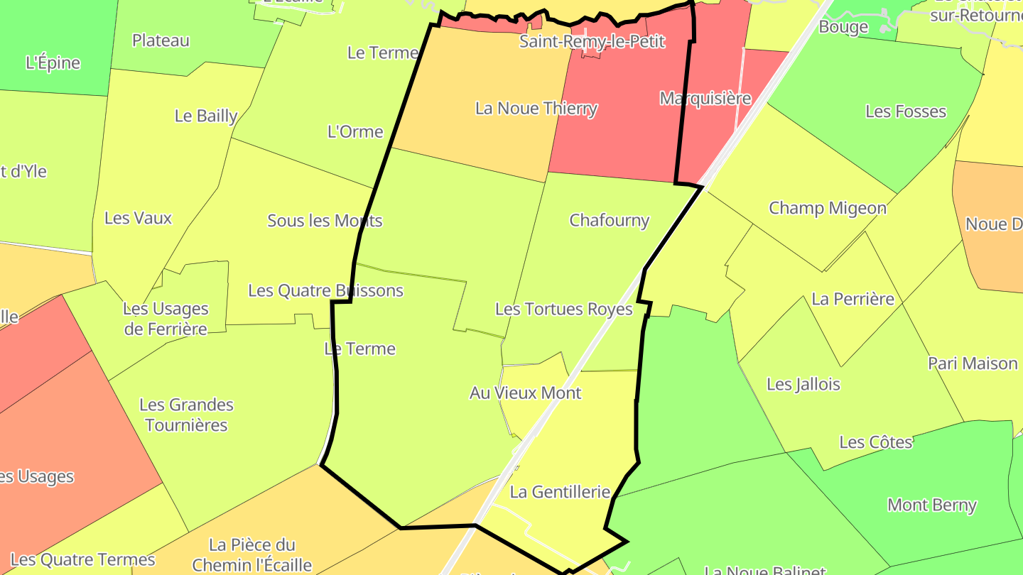 Carte des prix de l'immobilier Saint-Remy-le-Petit