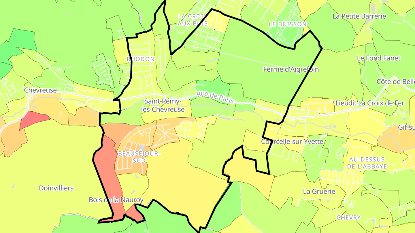 Carte des prix de l'immobilier Saint-Rémy-lès-Chevreuse