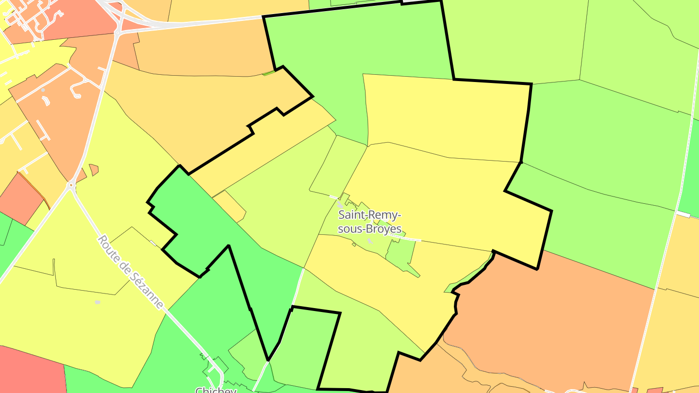 Carte des prix de l'immobilier Saint-Remy-sous-Broyes