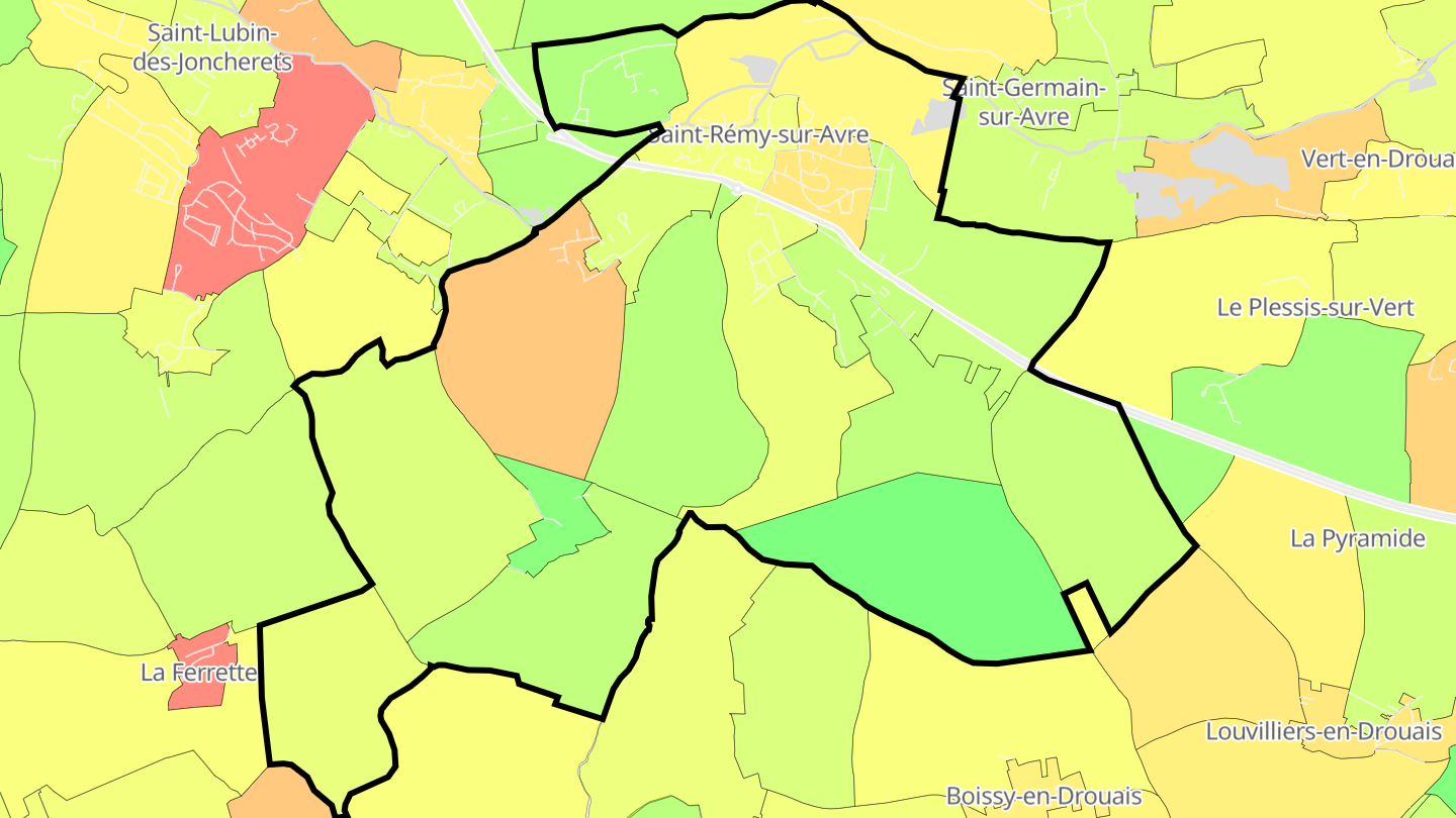 Carte des prix de l'immobilier Saint-Rémy-sur-Avre