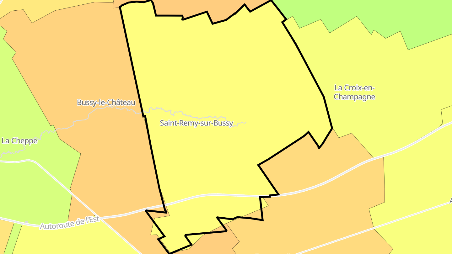 Carte des prix de l'immobilier Saint-Remy-sur-Bussy