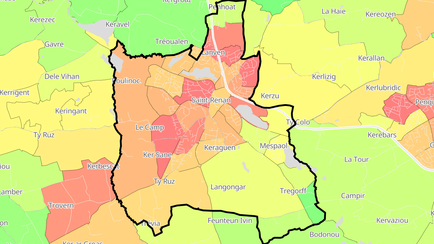 Carte des prix de l'immobilier Saint-Renan