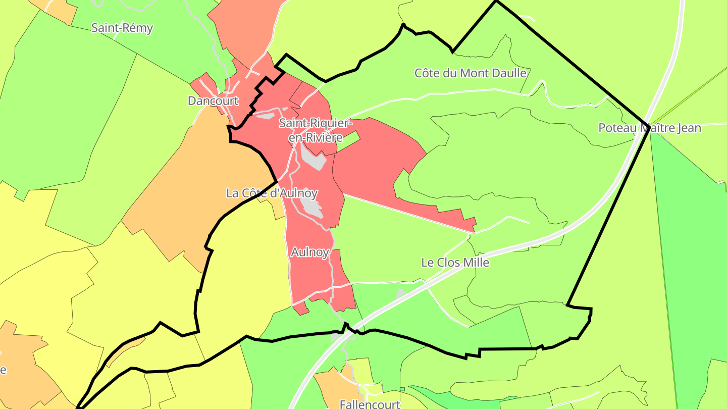 Carte des prix de l'immobilier Saint-Riquier-en-Rivière
