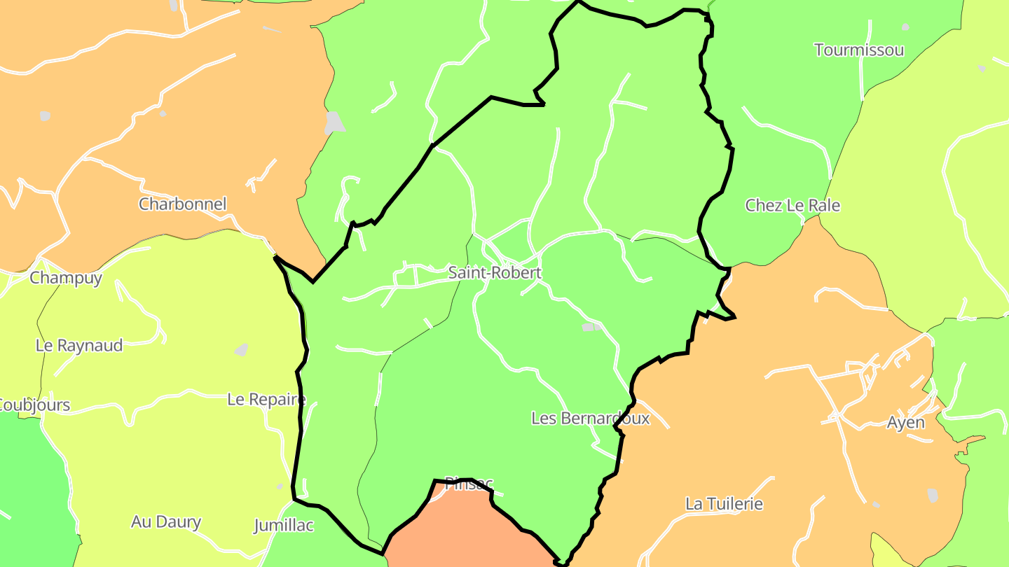 Carte des prix de l'immobilier Saint-Robert