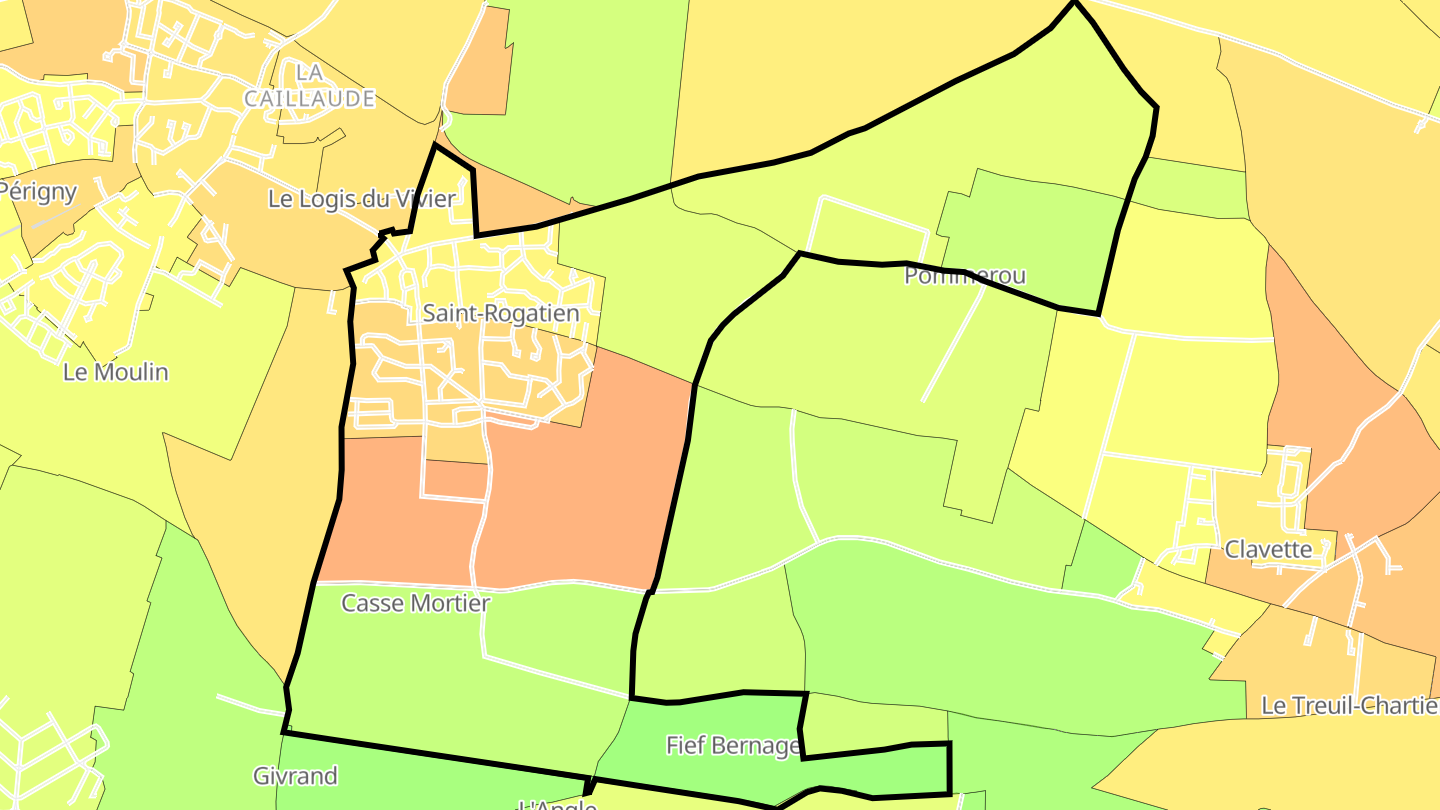 Carte des prix de l'immobilier Saint-Rogatien