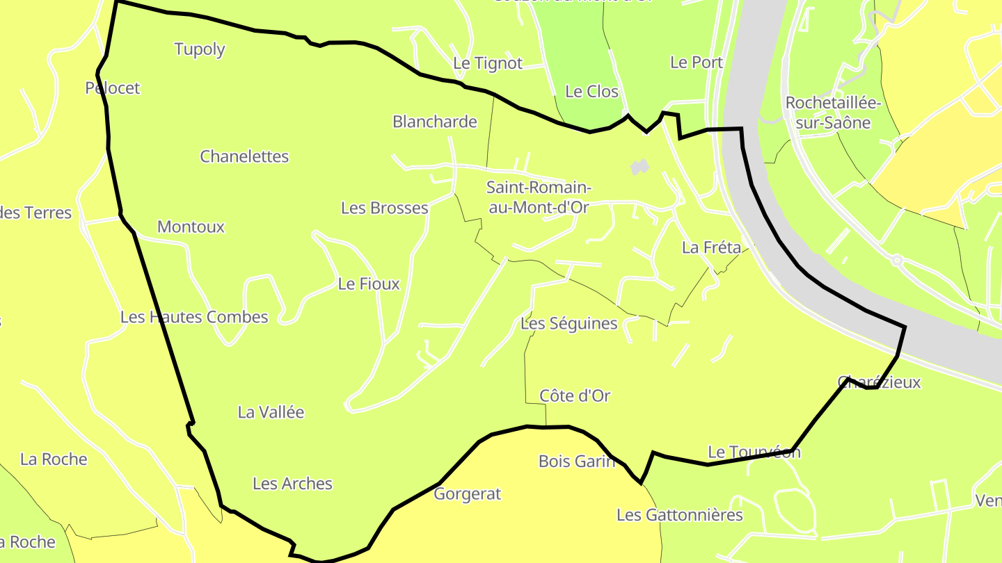 Carte des prix de l'immobilier Saint-Romain-au-Mont-d'Or