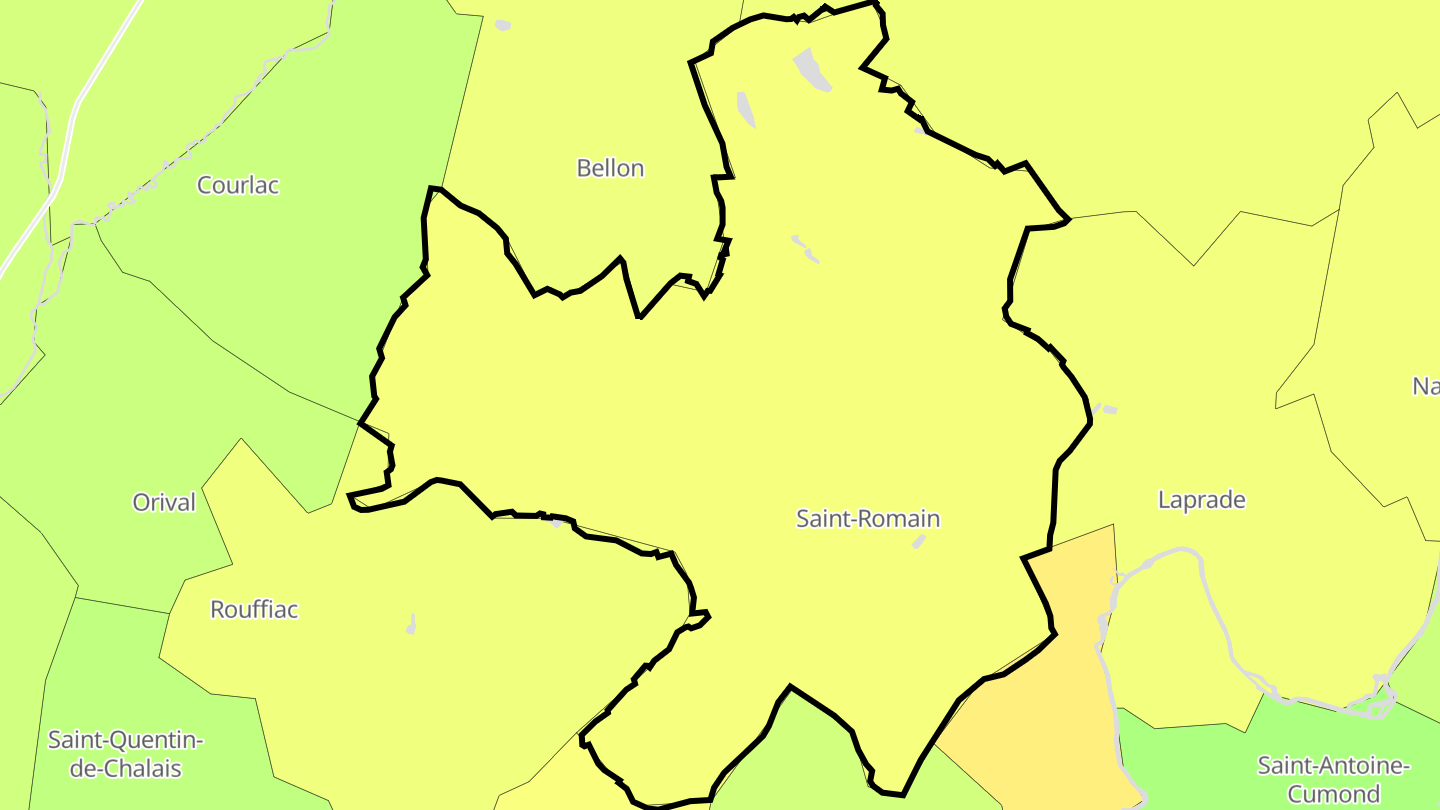 Carte des prix de l'immobilier Saint-Romain