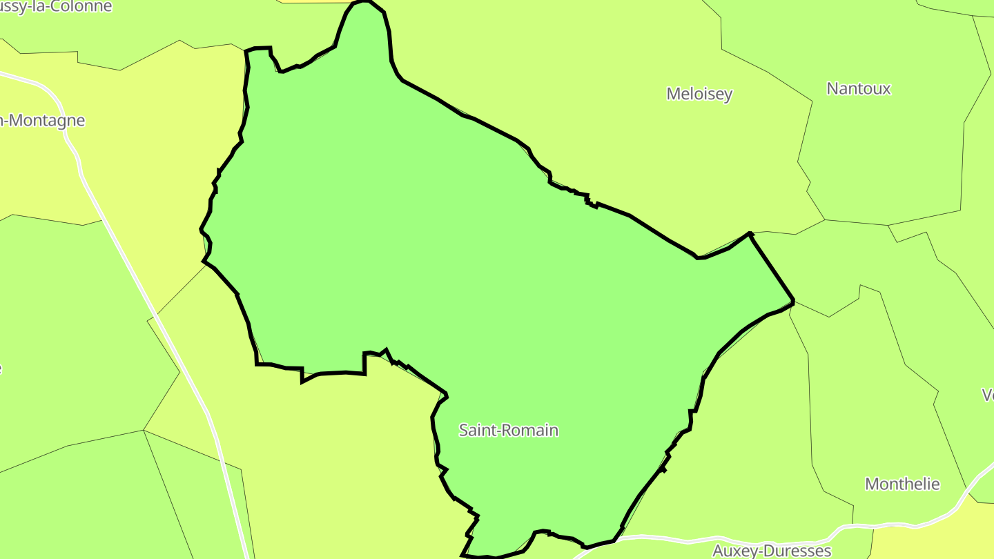 Carte des prix de l'immobilier Saint-Romain