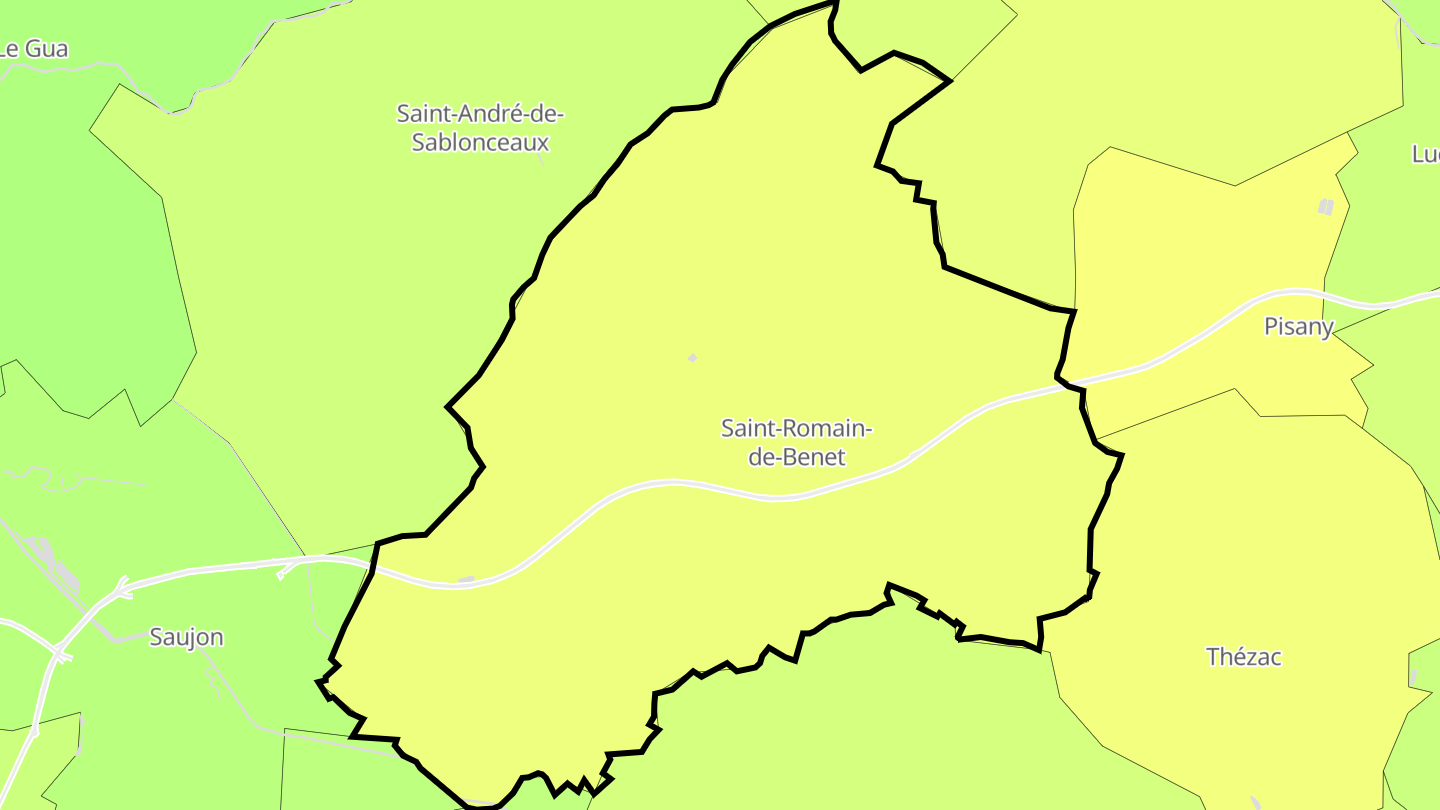 Carte des prix de l'immobilier Saint-Romain-de-Benet