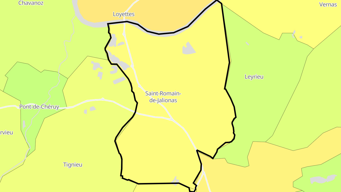 Carte des prix de l'immobilier Saint-Romain-de-Jalionas