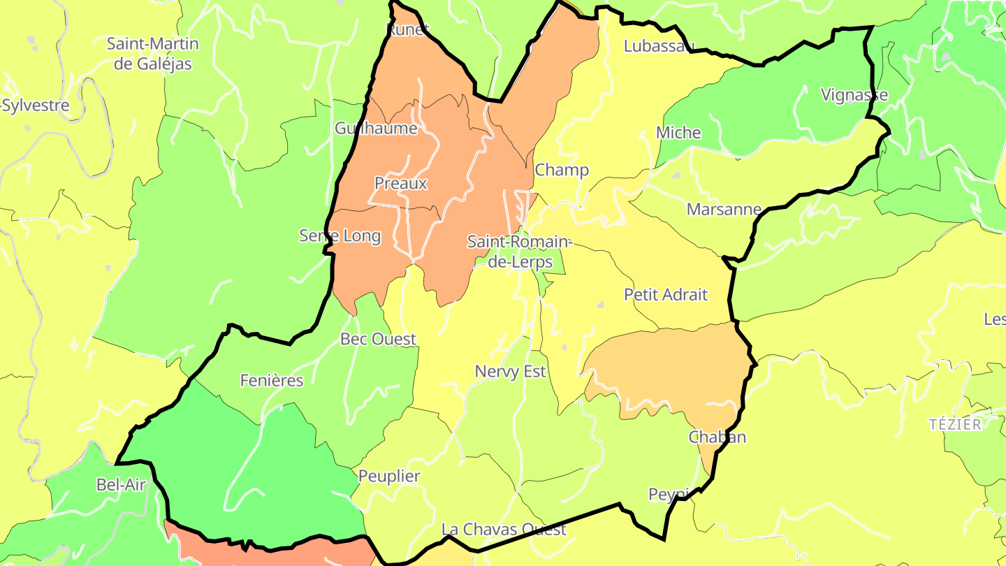 Carte des prix de l'immobilier Saint-Romain-de-Lerps