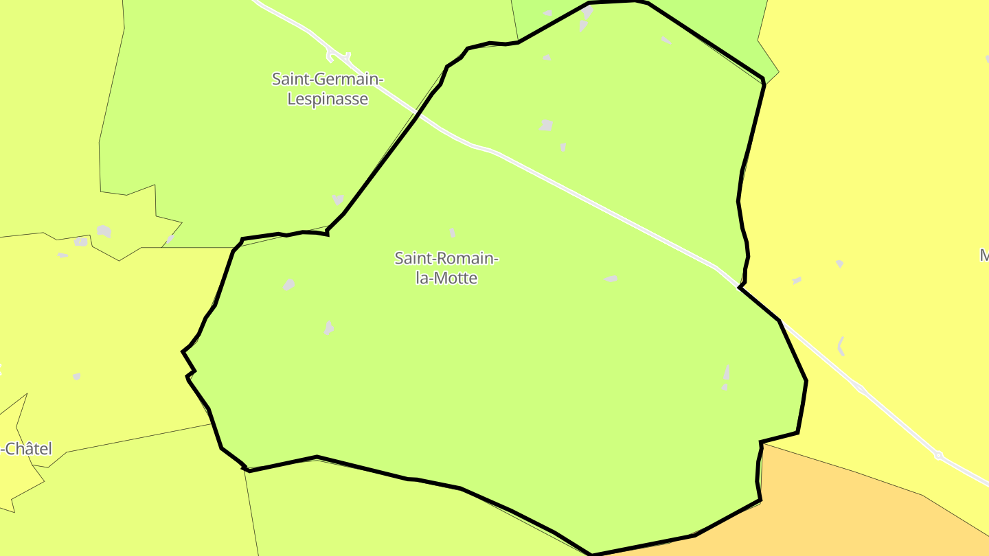 Carte des prix de l'immobilier Saint-Romain-la-Motte