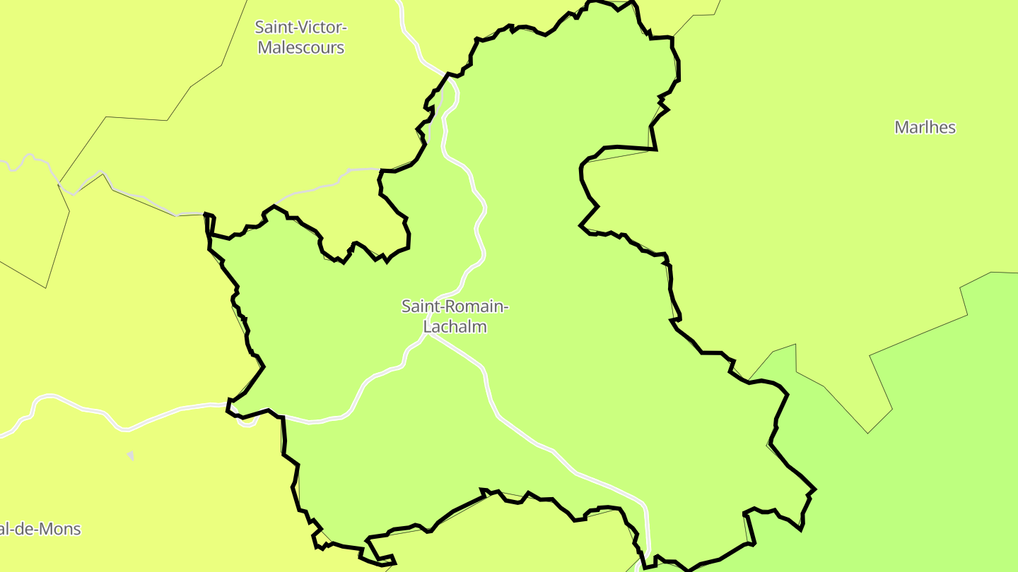 Carte des prix de l'immobilier Saint-Romain-Lachalm