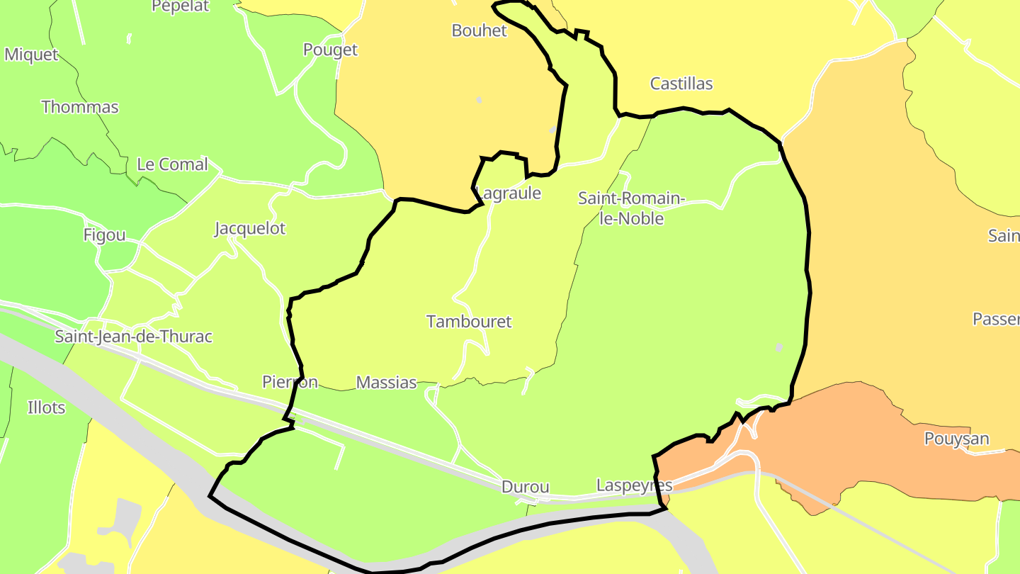 Carte des prix de l'immobilier Saint-Romain-le-Noble