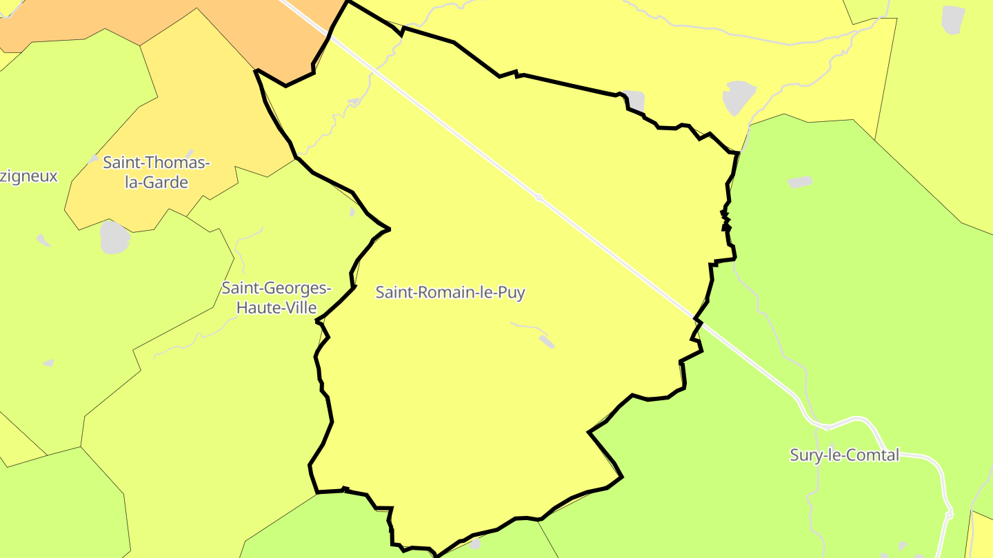 Carte des prix de l'immobilier Saint-Romain-le-Puy