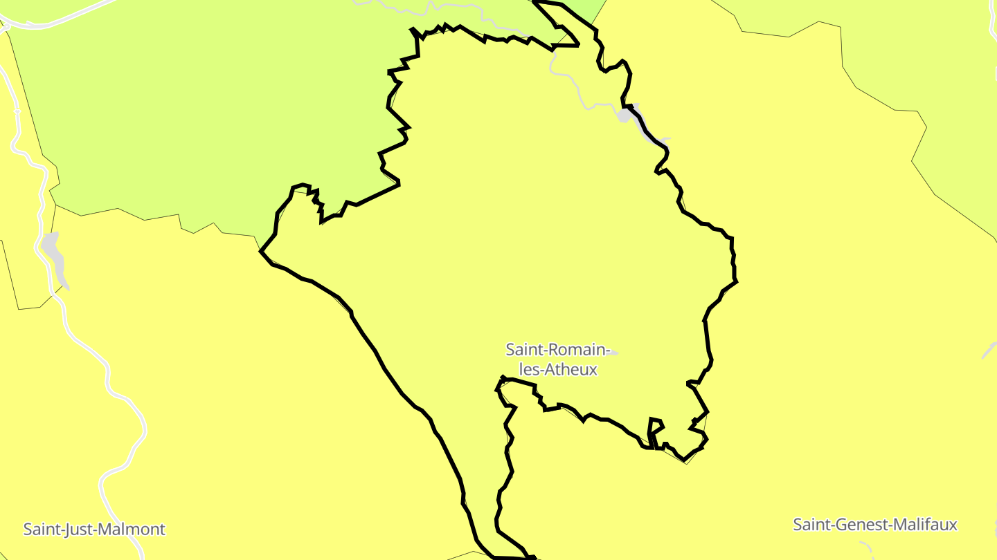 Carte des prix de l'immobilier Saint-Romain-les-Atheux
