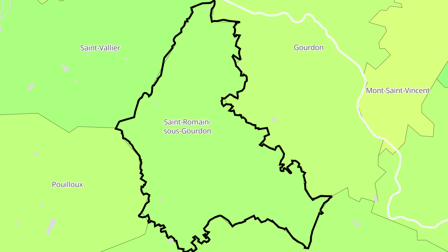 Carte des prix de l'immobilier Saint-Romain-sous-Gourdon