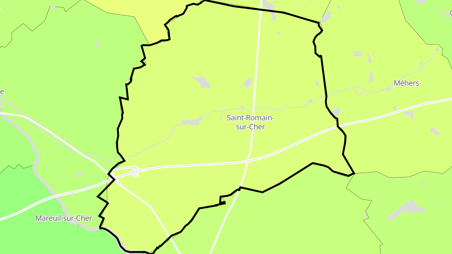 Carte des prix de l'immobilier Saint-Romain-sur-Cher