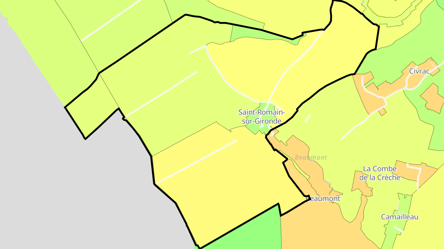 Carte des prix de l'immobilier Saint-Romain-sur-Gironde