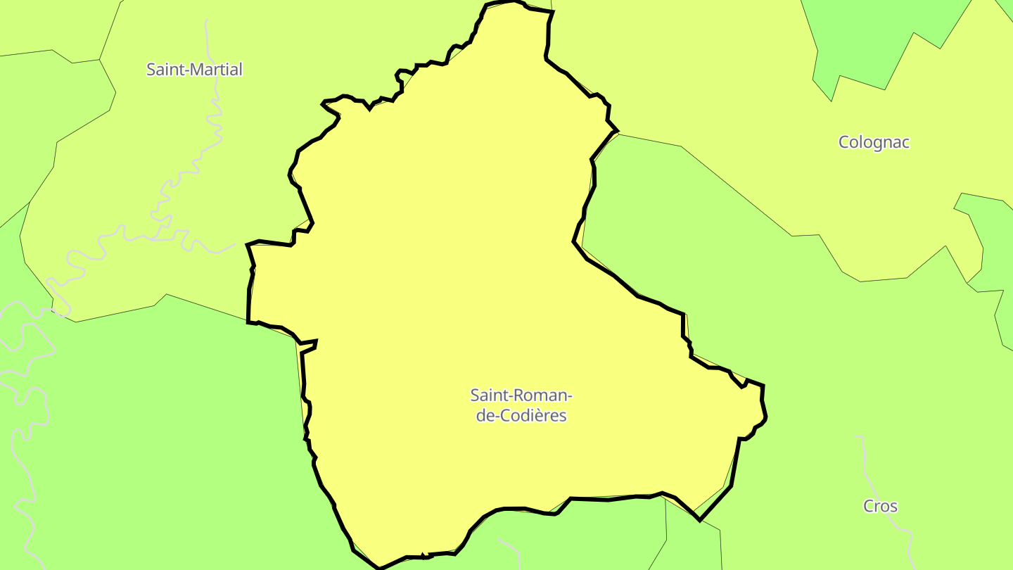 Carte des prix de l'immobilier Saint-Roman-de-Codières