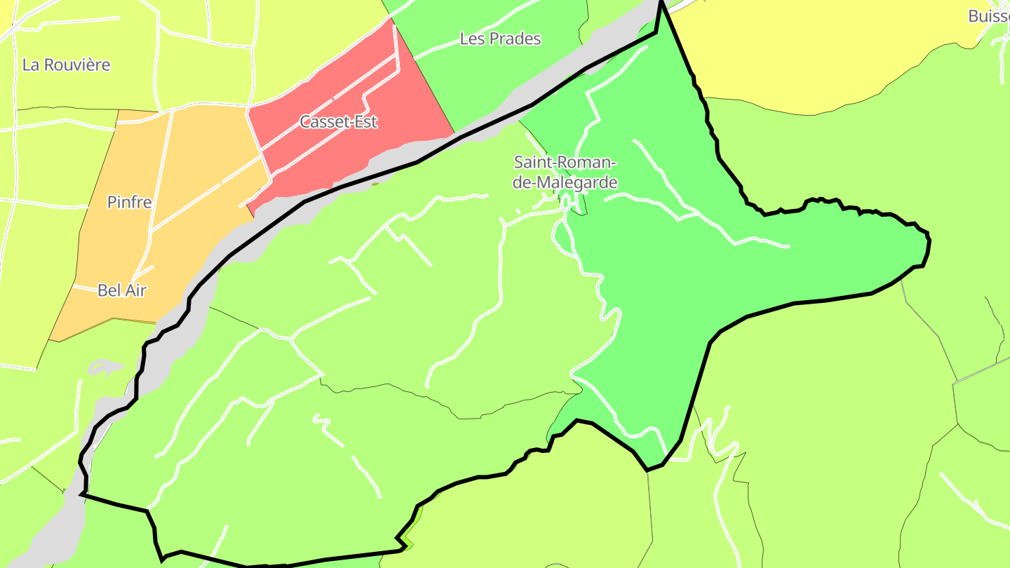 Carte des prix de l'immobilier Saint-Roman-de-Malegarde