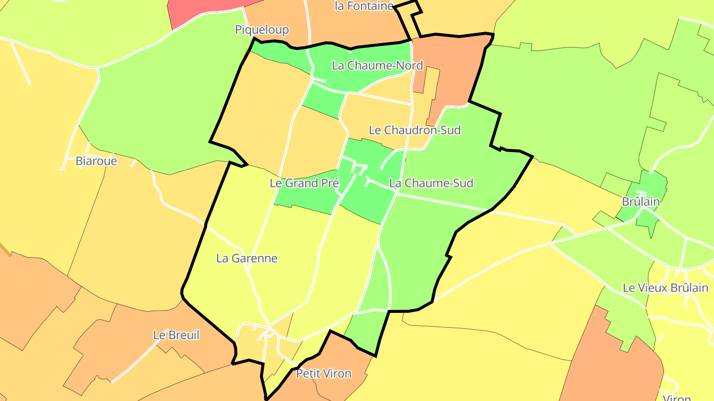 Carte des prix de l'immobilier Saint-Romans-des-Champs