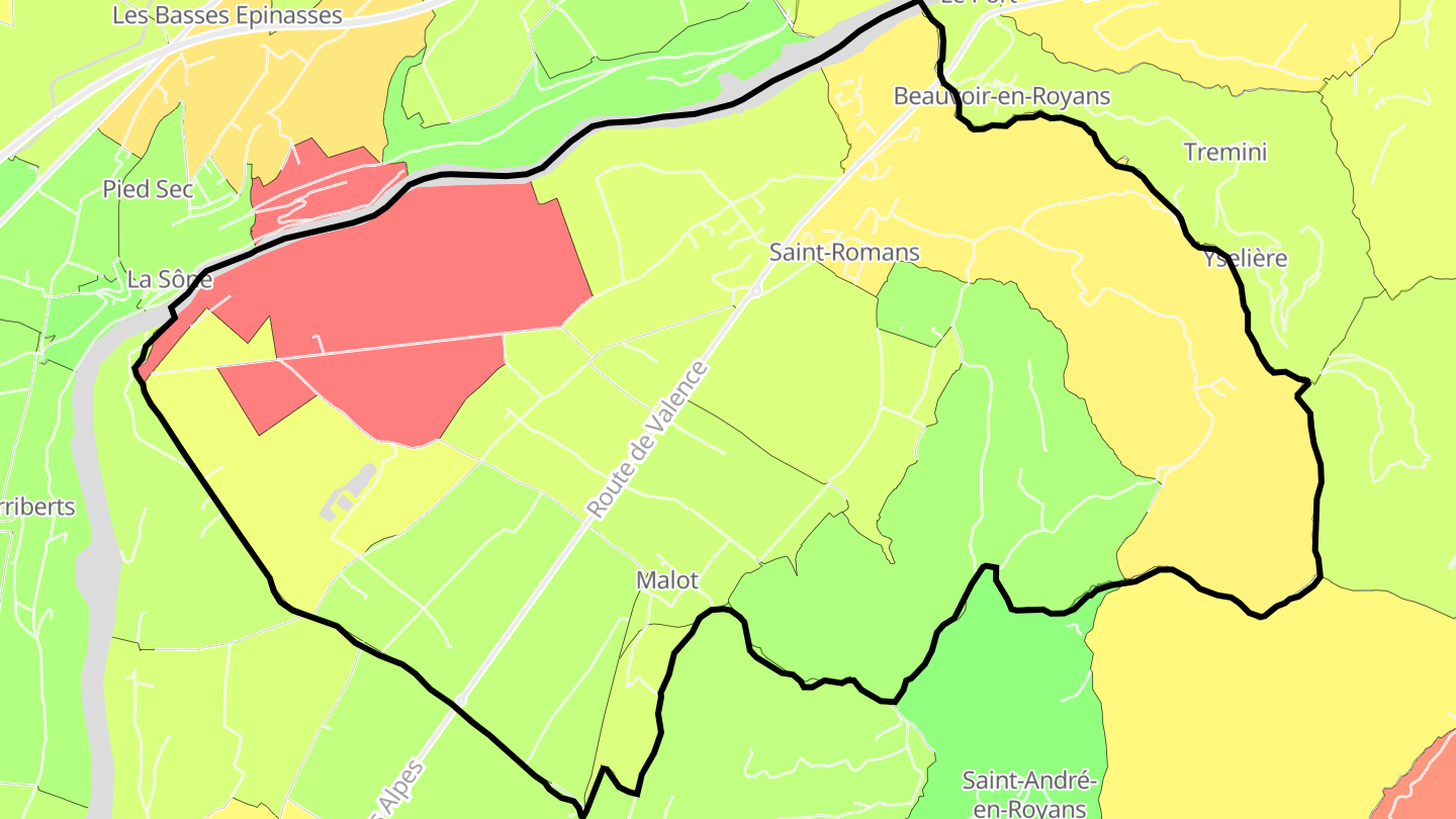 Carte des prix de l'immobilier Saint-Romans