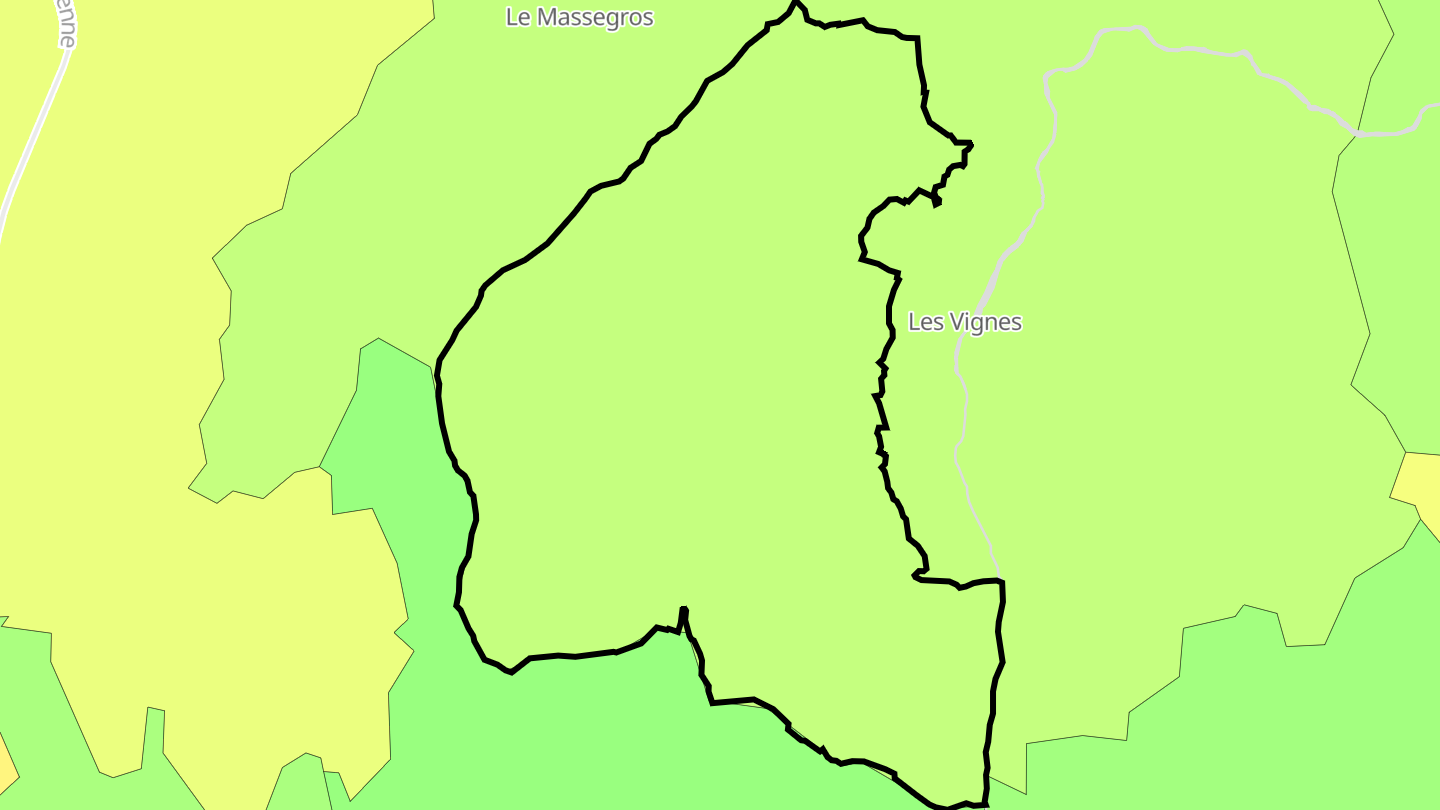 Carte des prix de l'immobilier Saint-Rome-de-Dolan