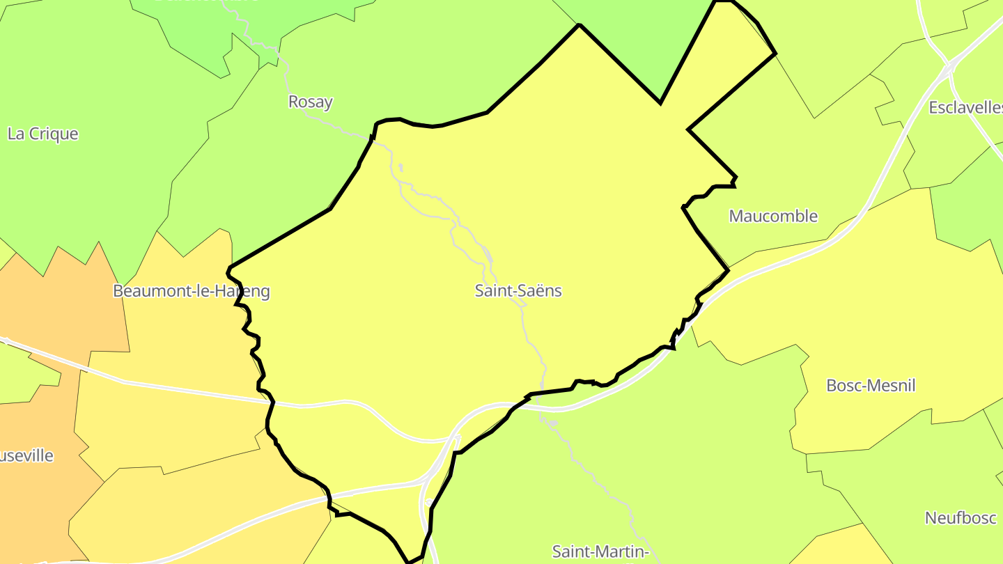 Carte des prix de l'immobilier Saint-Saëns
