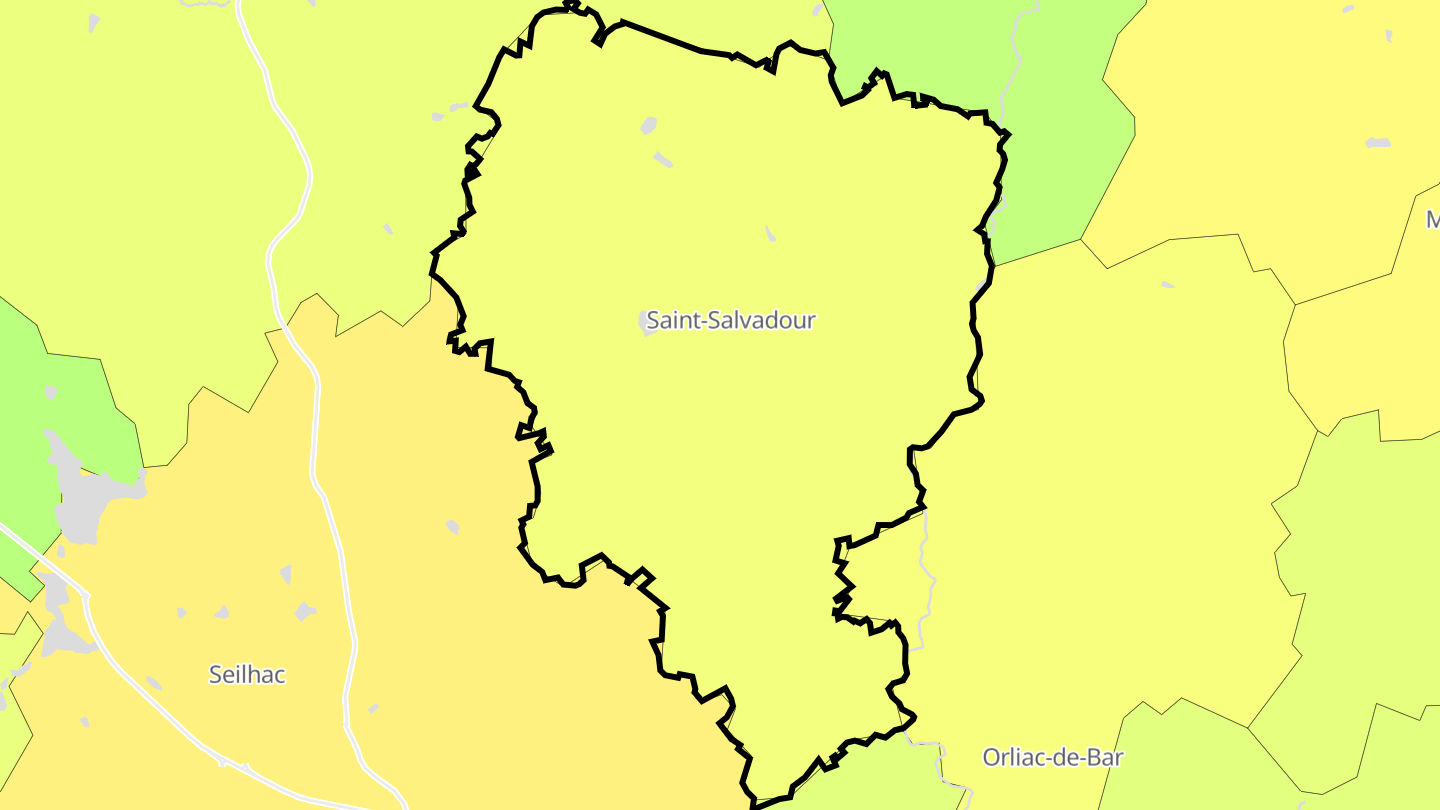 Carte des prix de l'immobilier Saint-Salvadour