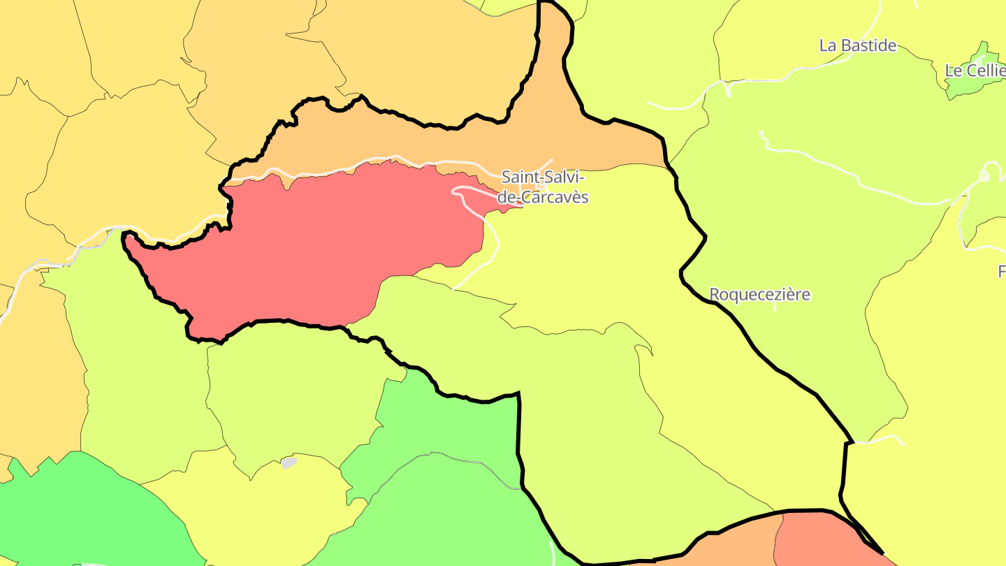Carte des prix de l'immobilier Saint-Salvi-de-Carcavès