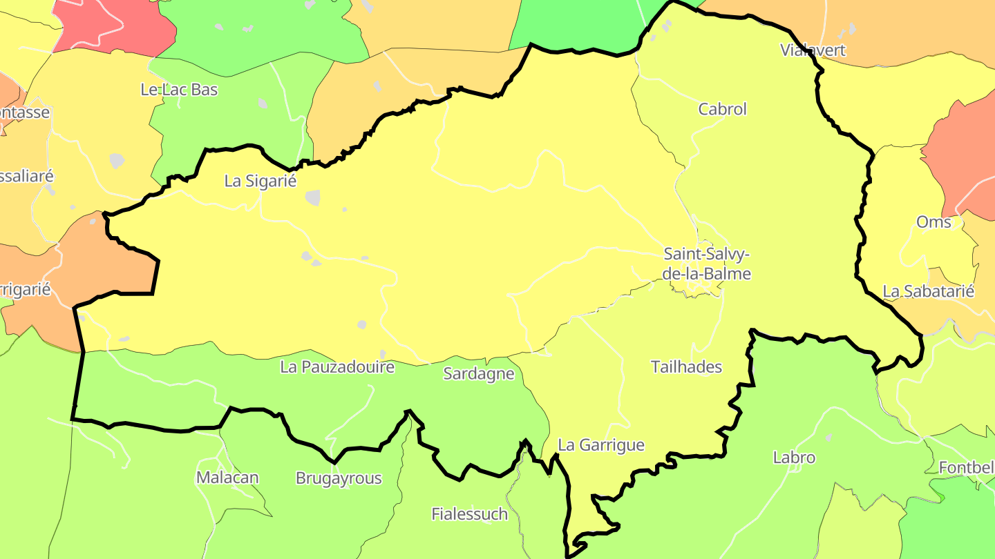 Carte des prix de l'immobilier Saint-Salvy-de-la-Balme