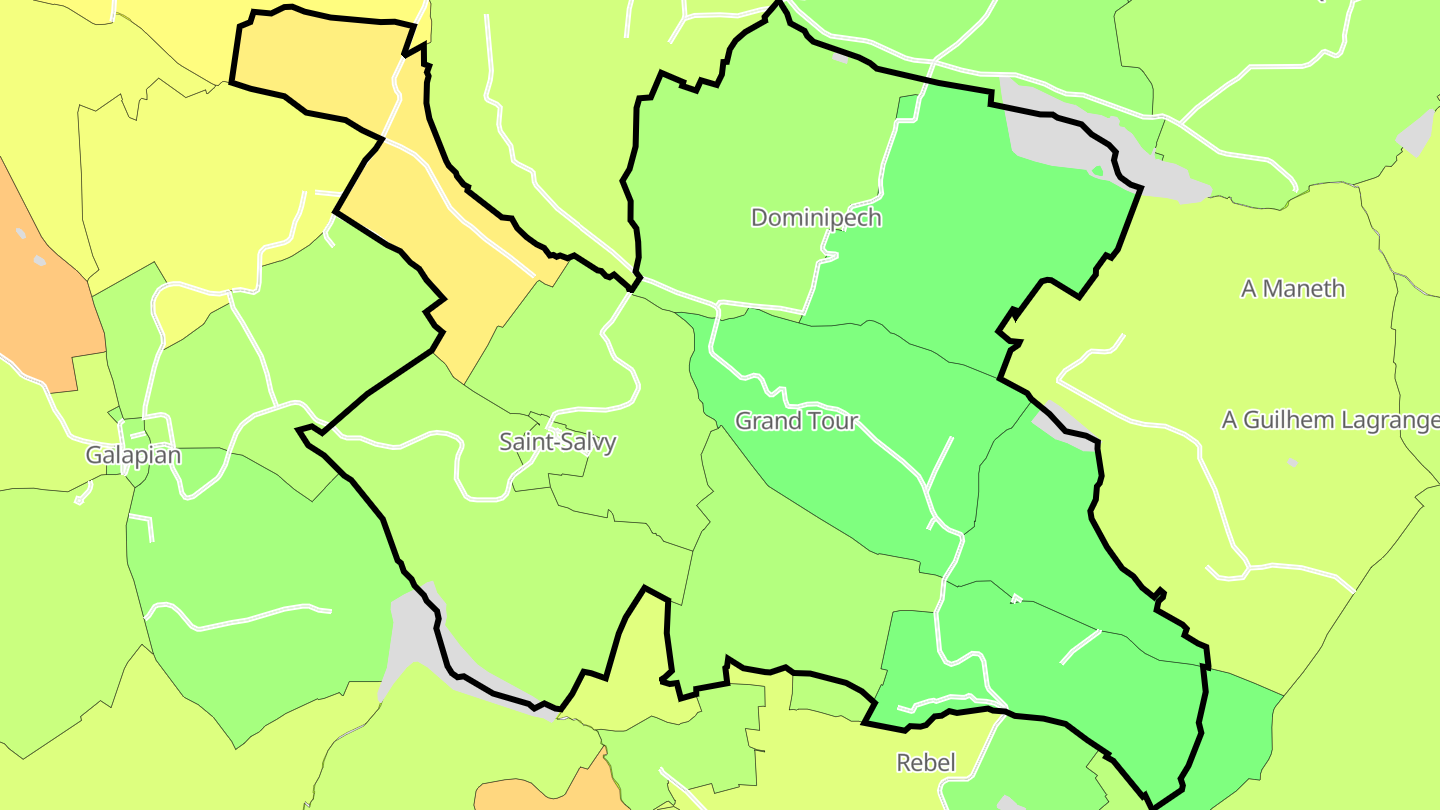 Carte des prix de l'immobilier Saint-Salvy