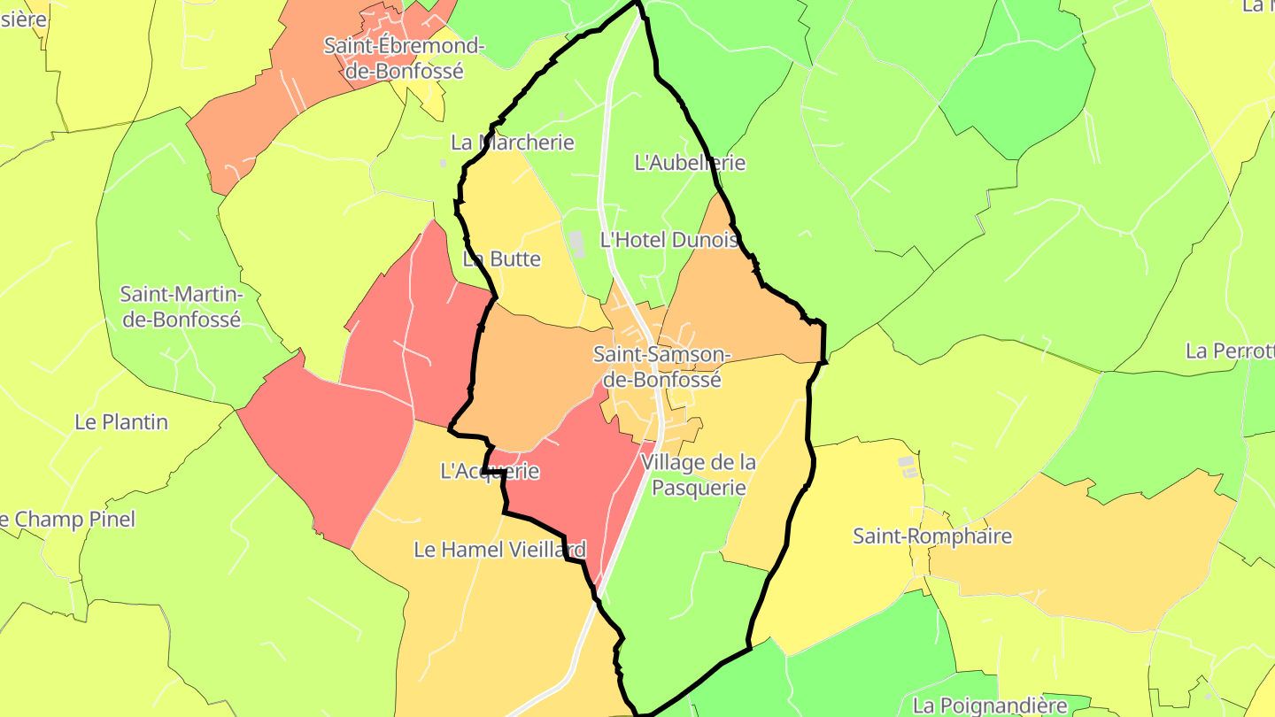 Carte des prix de l'immobilier Saint-Samson-de-Bonfossé